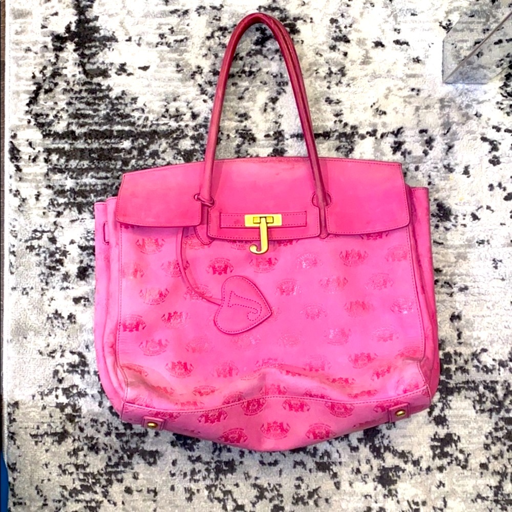 Juicy Couture Hot Pink Tote Bag with Gold Hardware